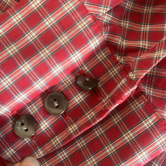 Pendleton Tartan Tidings Plaid Ruffle Collar Button Up Shirt Size 4 - Picture 9 of 9